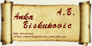 Anka Biskupović vizit kartica
